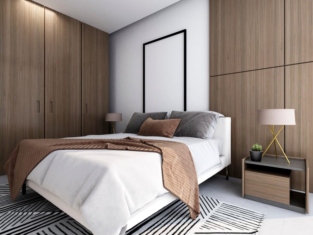 3d,Rendering,,Elegant,And,Modern,Bedroom,Design,,Big,Bed,With